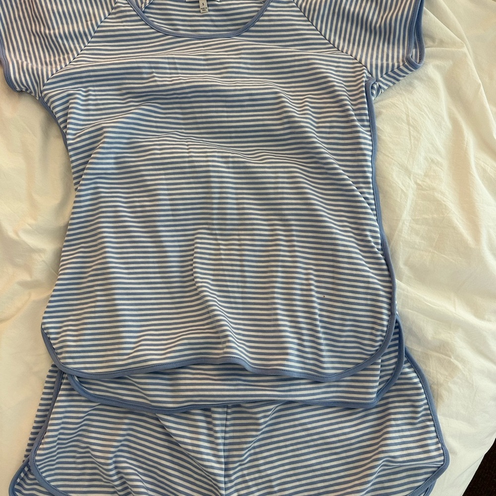 LAKE Striped Blue Women's Pajama Set